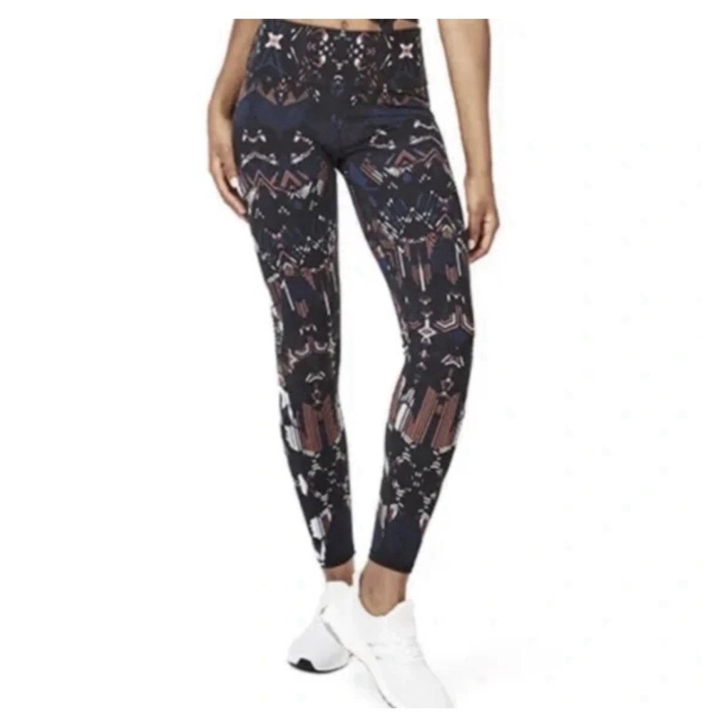 Sweaty Betty Power Full Length Workout Leggings Beetle Blue Interlinked Print XS